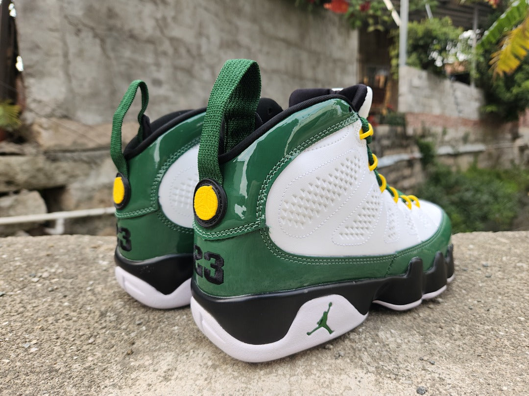 High Top Sneakers, White Green Colorway, Lace Up Design, Casual Gift for Sneaker Fans