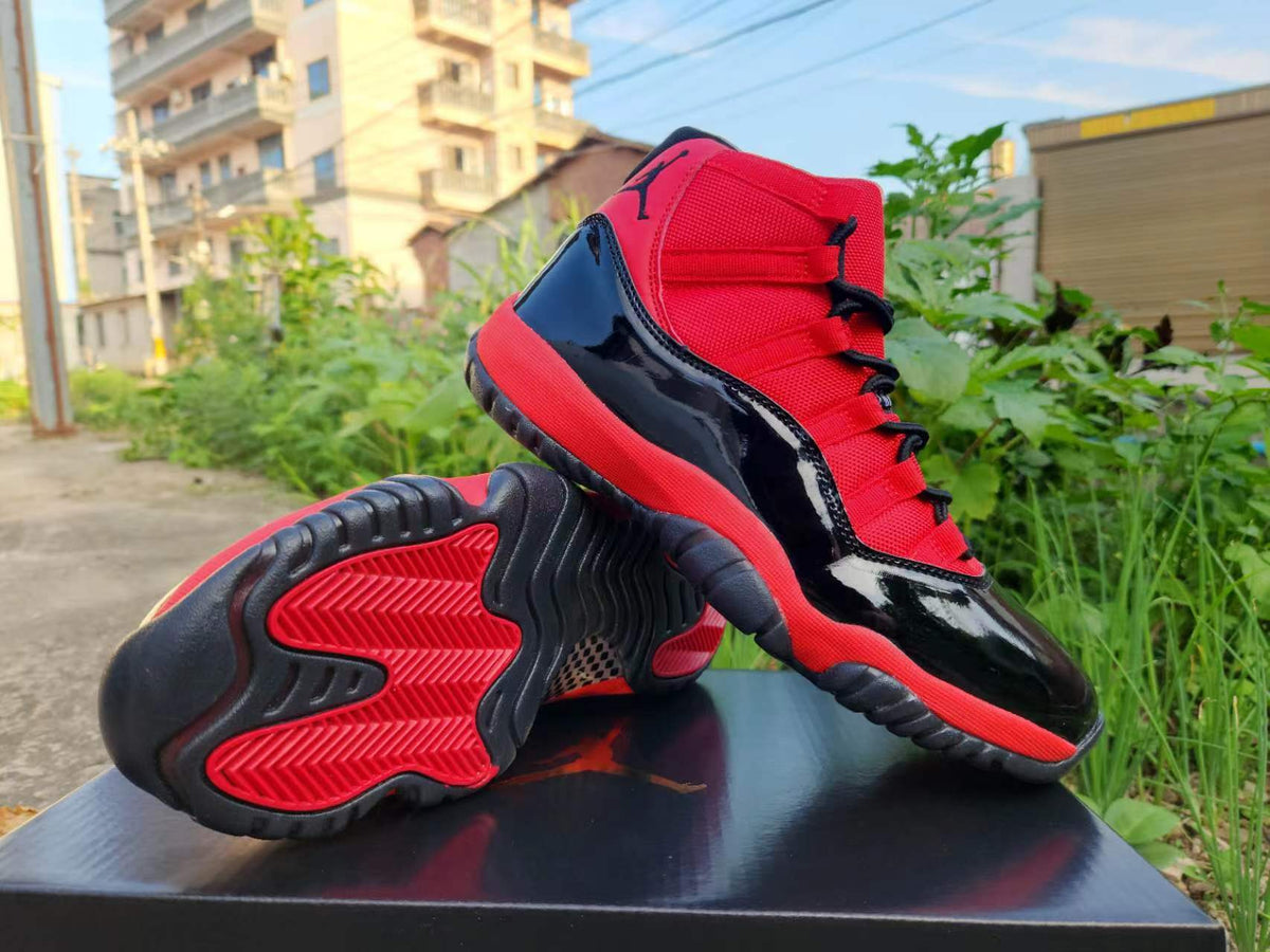 High Top Sneakers, Black Red Colorway, Lace Up Design, Casual Gift for Sneaker Fans