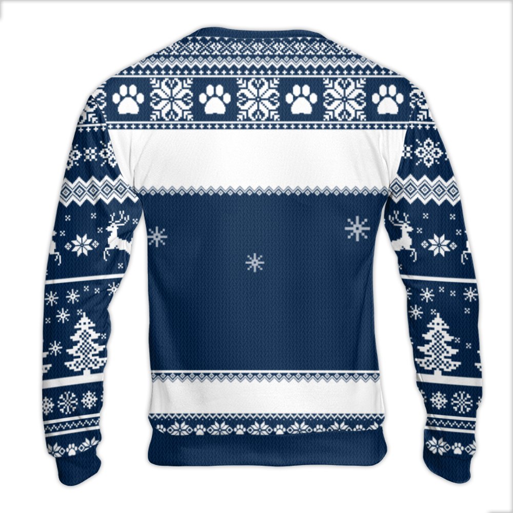 Oh Christmas Tree Paw Print Holiday Sweatshirt, Dog Lover Ugly Christmas Sweater, Humorous Pet Parent Fleece Party Crewneck