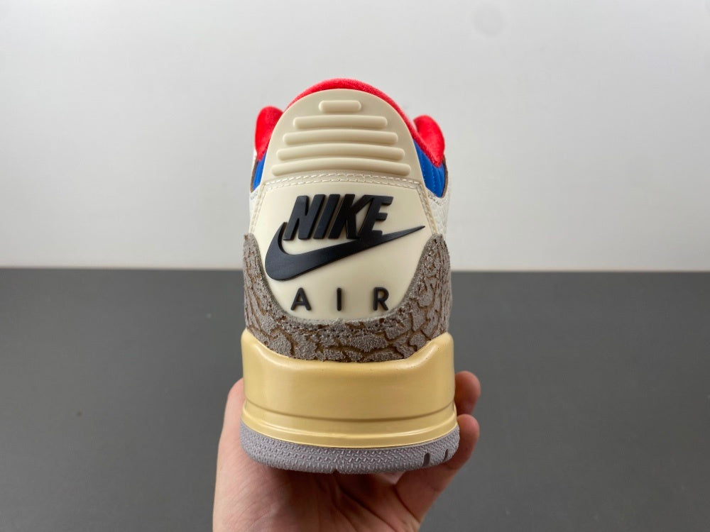 Low Top Sneakers, Blue White Red Colorway, Leather Footwear, Lace Up Design, Casual Gift for Sneaker Fans