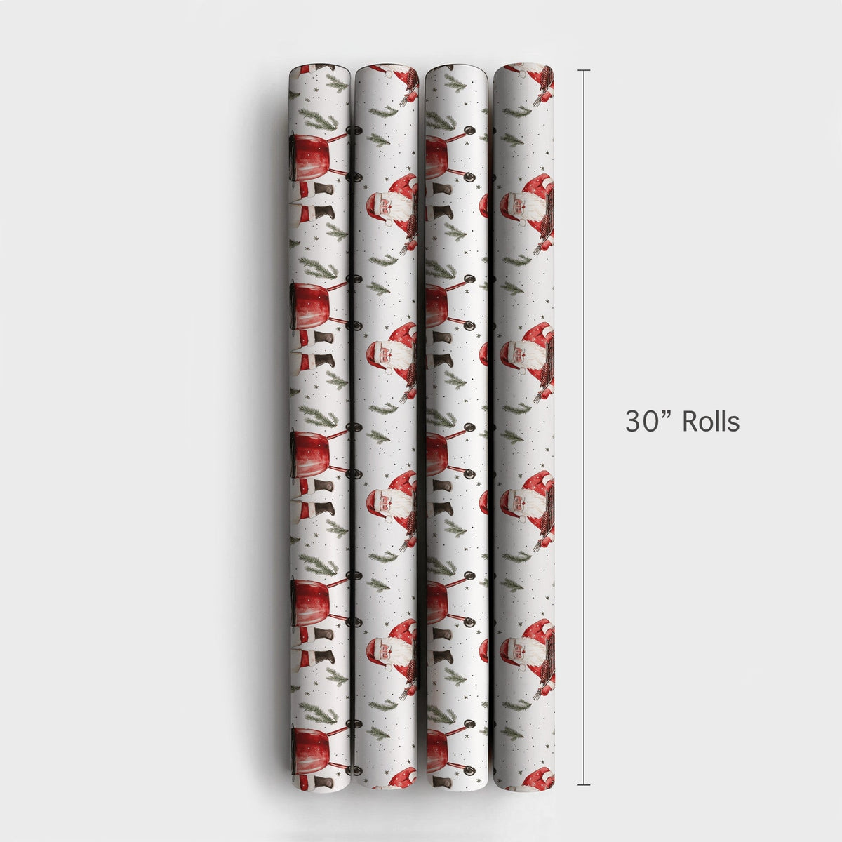 Humorous Grilling Santa Wrapping Paper, BBQ Santa Ribs Wrapping Paper, Red Kettle Grill Christmas Wrapping Paper, Holiday BBQ