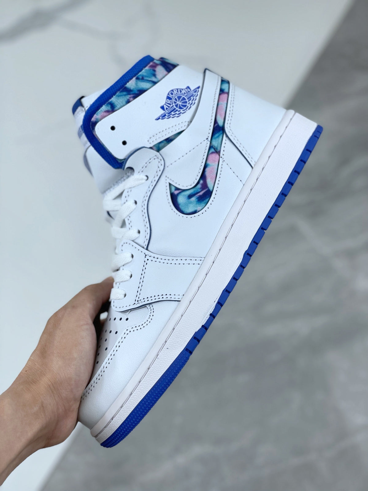 Low Top Sneakers, Blue White Colorway, Lace Up Design, Casual Gift for Sneaker Fans