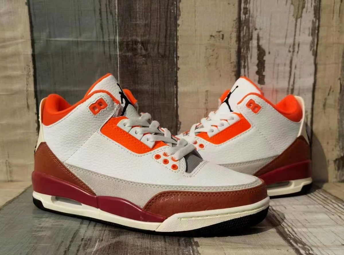 Sneakers, White Red Orange Colorway, Lace Up Design, Casual Gift for Sneaker Fans