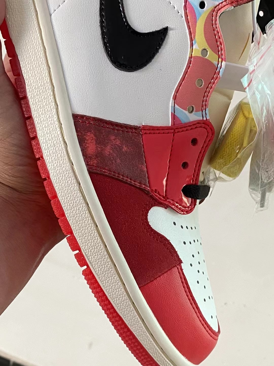 Sneakers, White Red Colorway, Lace Up Design, Casual Gift for Sneaker Fans