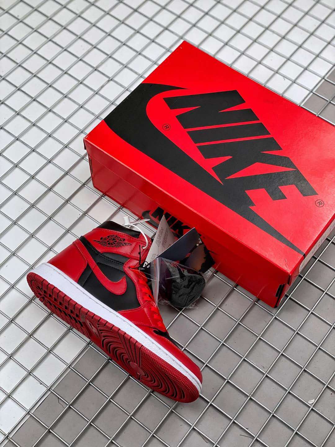 High Top Sneakers, Red Black Colorway, Lace Up Design, Casual Gift for Sneaker Fans