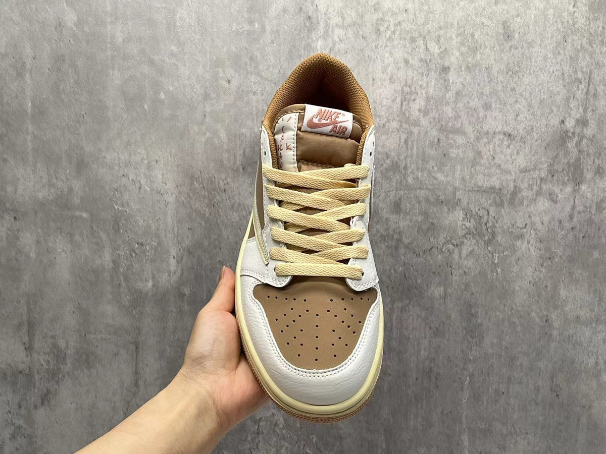 Low Top Sneakers, Light Brown Pink Colorway, Reverse Hook Design, Lace Up Design, Casual Gift for Sneaker Fans