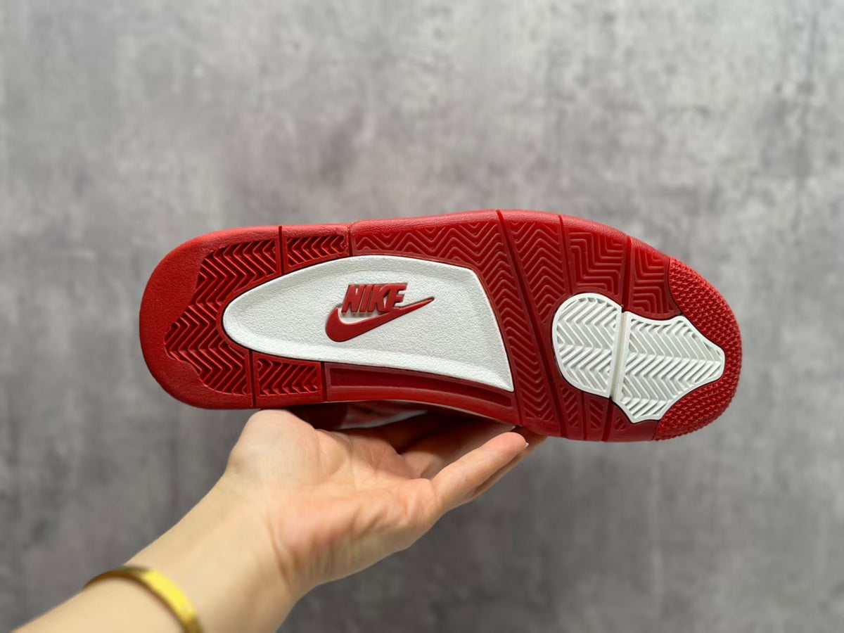 Mid Top Sneakers, Red Colorway, Lace Up Design, Casual Gift for Sneaker Fans
