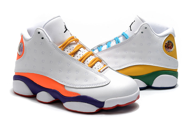 Sneakers, White Orange Colorway, Lace Up Design, Casual Gift for Sneaker Fans