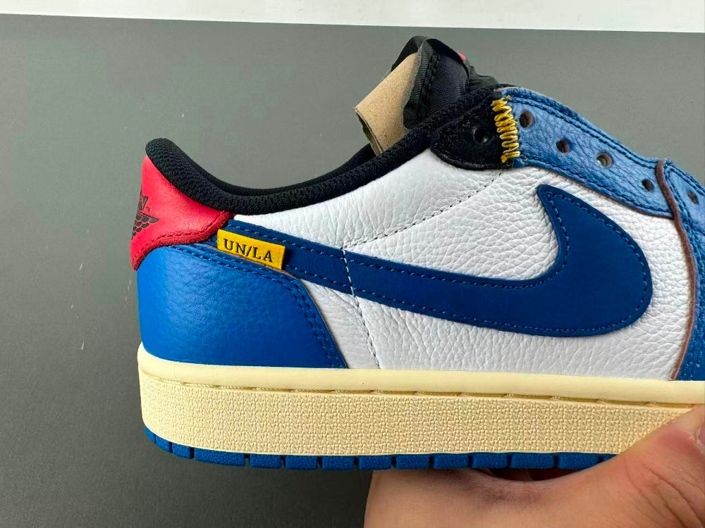 Low Top Sneakers, Blue White Yellow Colorway, Lace Up Design, Casual Gift for Sneaker Fans