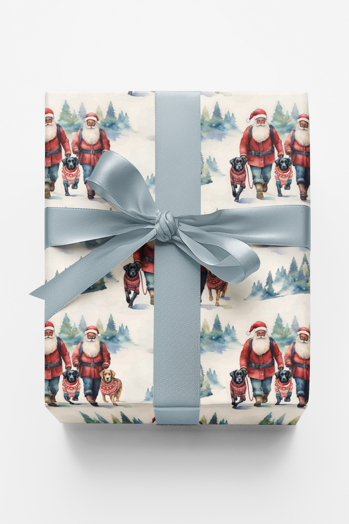 Christmas Dog Gift Wrap, Santa Dog Parade Wrapping Paper, Adorable Holiday Pups Wrapping Paper, Festive Winter Puppy Gift Wra