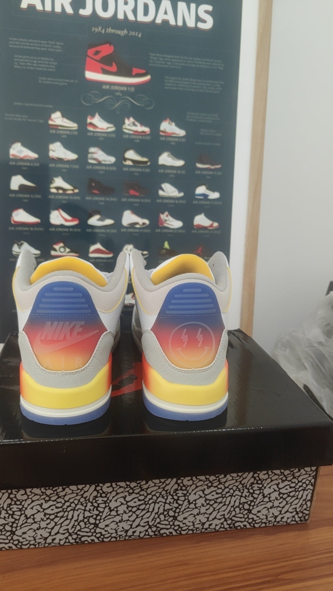 Sneakers, White Orange Colorway, Lace Up Design, Casual Gift for Sneaker Fans