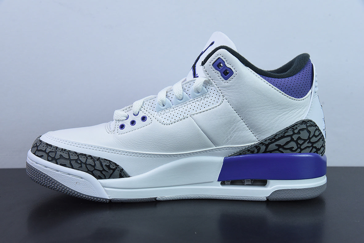 Retro Sneakers, White Purple Colorway, Lace Up Design, Casual Gift for Sneaker Fans