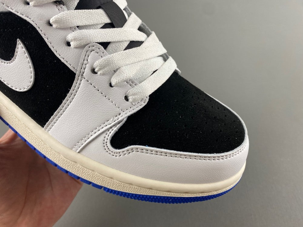 Low Top Sneakers, Blue White Black Colorway, Lace Up Design, Casual Gift for Sneaker Fans