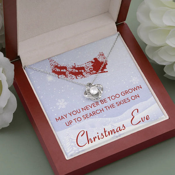 Love Knot Daughter Necklace, Christmas Necklace for Daughter, Holiday Daughter Necklace Present, Christmas Love Knot Jewelry 