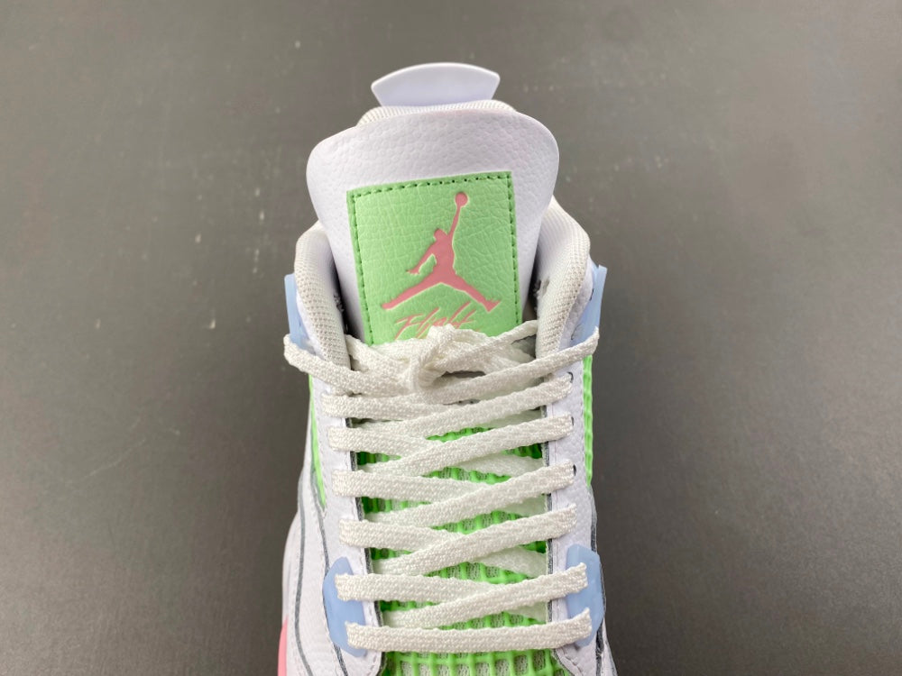 Retro Low Top Sneakers, White Green Pink Colorway, Valentine Design, Lace Up Design, Casual Gift for Sneaker Fans