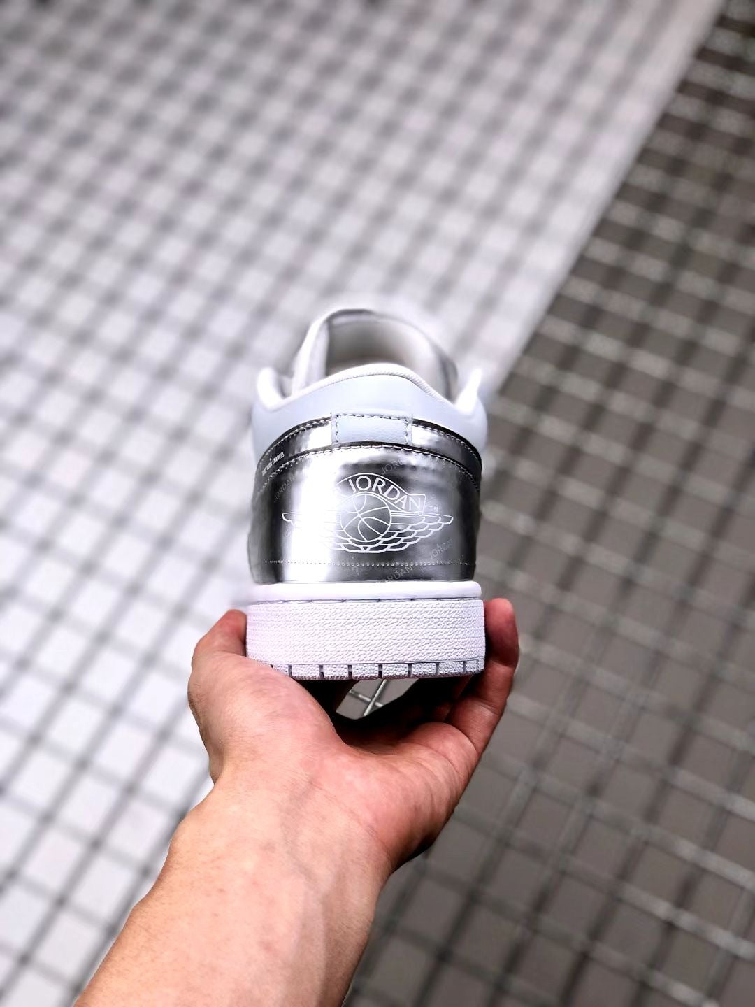 Retro Low Top Basketball Shoes, White Silver Colorway, Casual Gift for Shoe Lovers