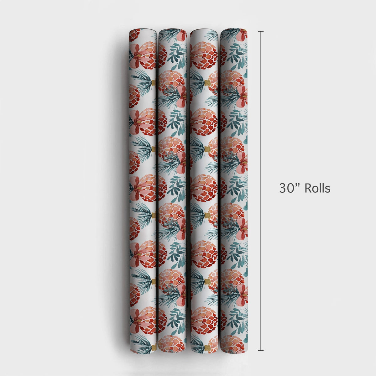 Tropical Holiday Gift Wrap, Christmas Pineapple Wrapping Paper, Watercolor Pineapple Wrapping Paper, Festive Winter Adorable 