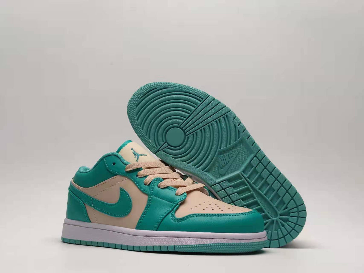 Low Top Sneakers, Blue Green Colorway, Lace Up Design, Casual Gift for Sneaker Fans