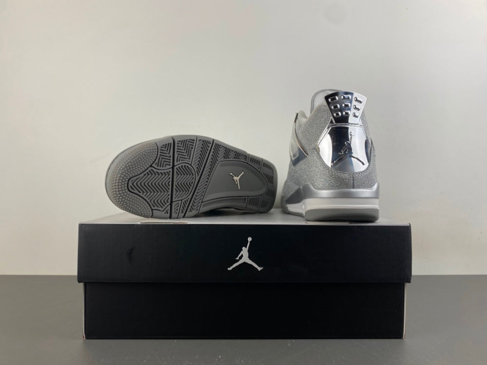 Retro Mid Top Sneakers, Silver Colorway, Metallic Finish, Lace Up Design, Casual Gift for Sneaker Fans