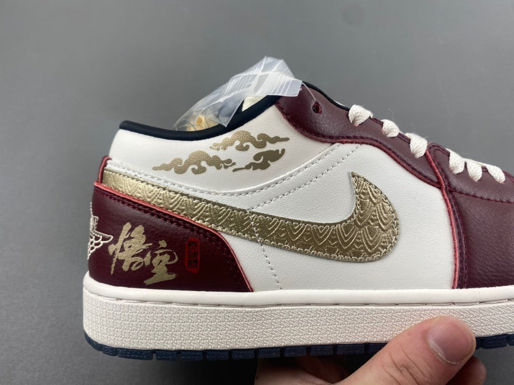 Low Top Sneakers, White Burgundy Colorway, Lace Up Design, Casual Gift for Sneaker Fans