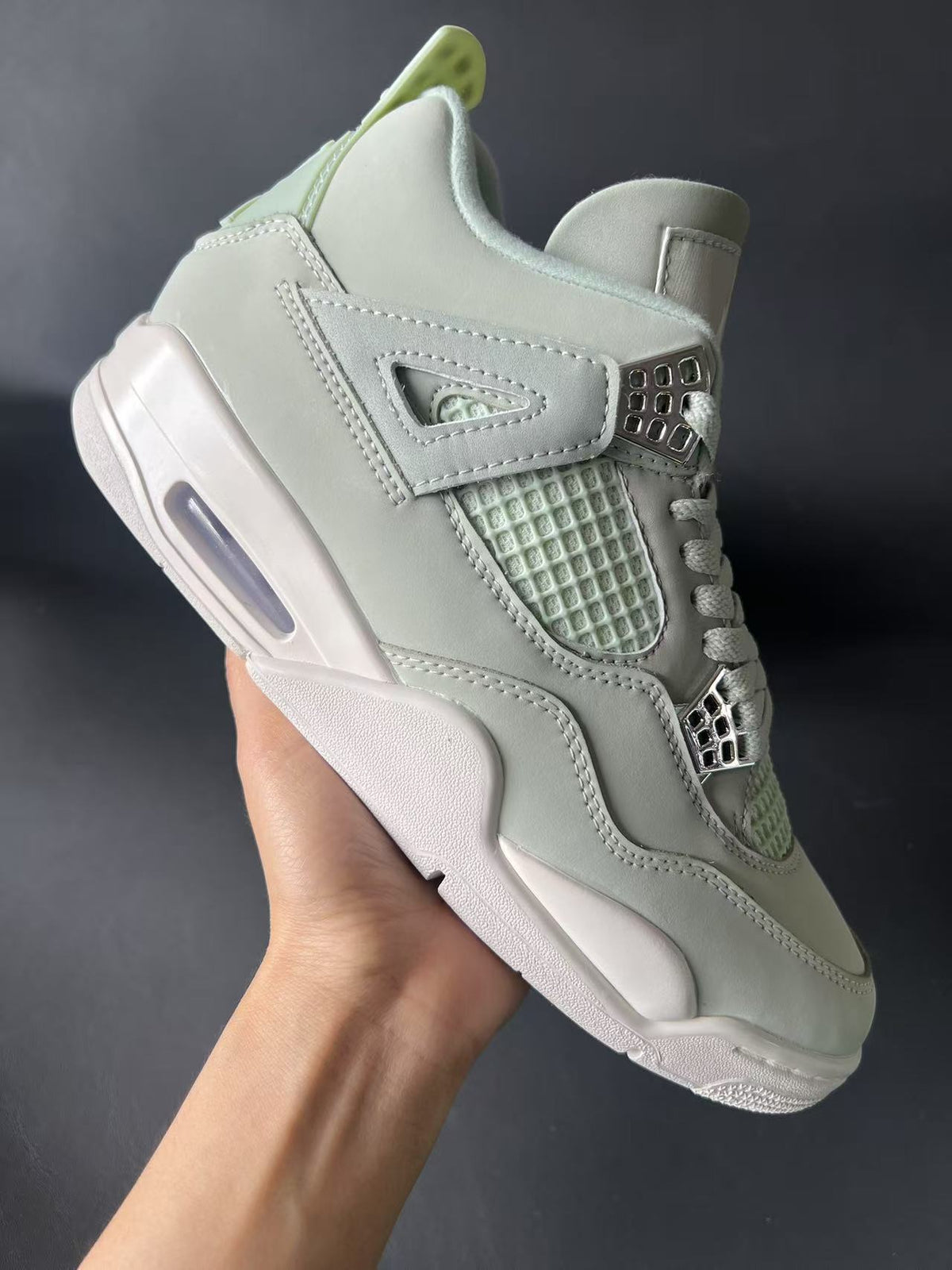 Mid Top Sneakers, Green Colorway, Lace Up Design, Casual Gift for Sneaker Fans