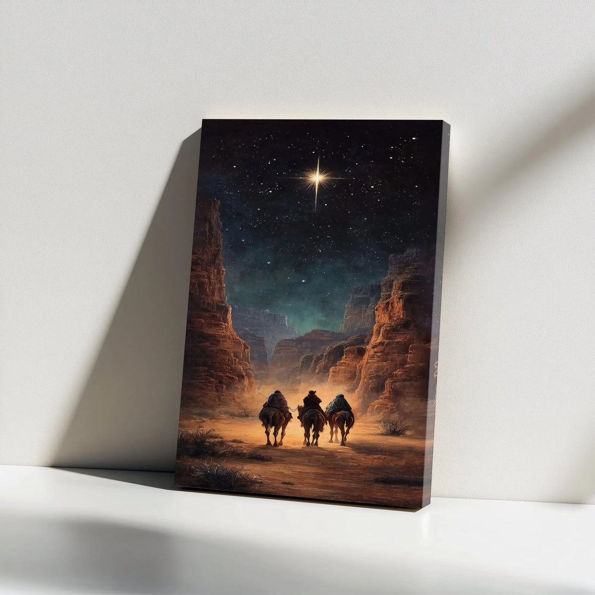 Three Wise Men Canvas Print, Nativity Canvas Wall Art, Star of Bethlehem Canvas Art, Religious Christmas Decor, Christian Hol