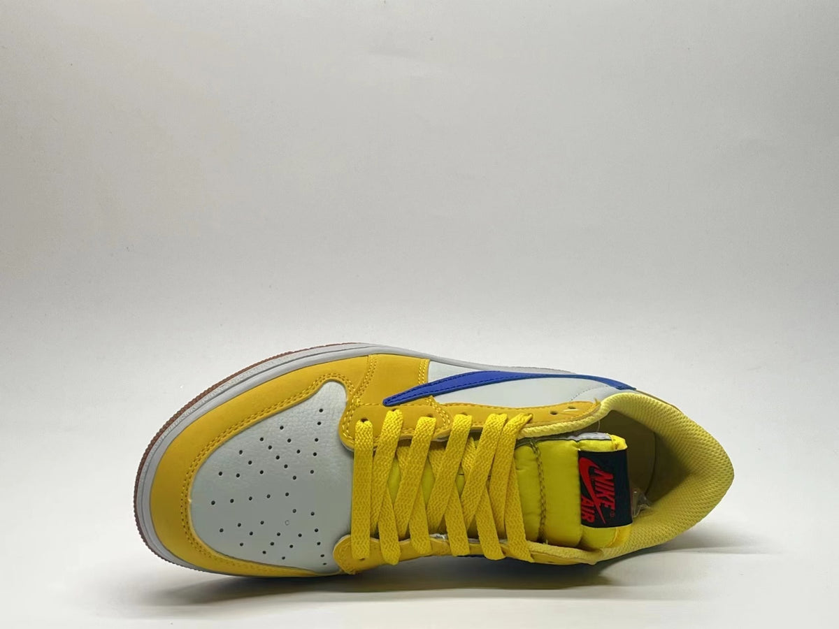 Low Top Sneakers, White Yellow Colorway, Reverse Hook Design, Lace Up Design, Casual Gift for Sneaker Fans