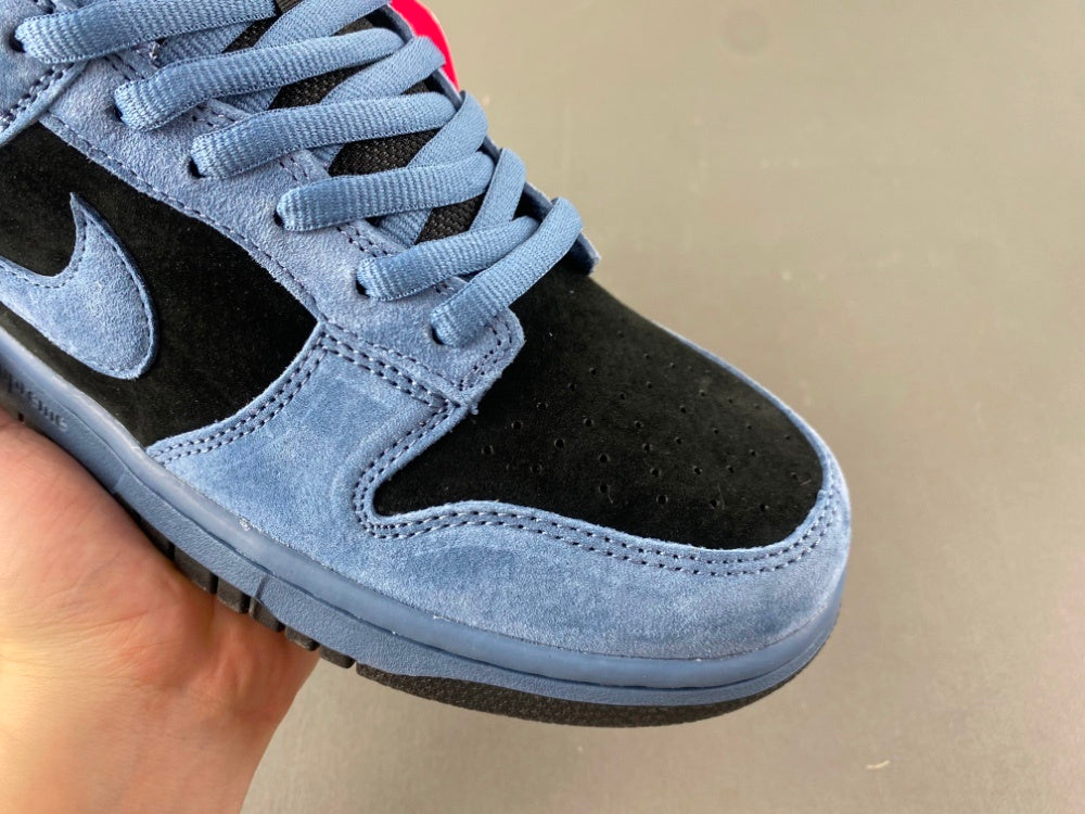Low Top Sneakers, Blue Black Colorway, Lace Up Design, Casual Gift for Sneaker Fans