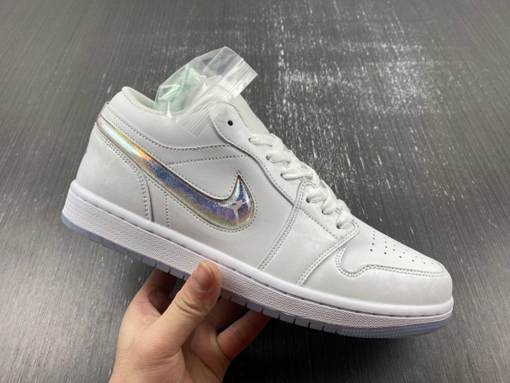 Low Top Sneakers, White Silver Colorway, Lace Up Design, Casual Gift for Sneaker Fans