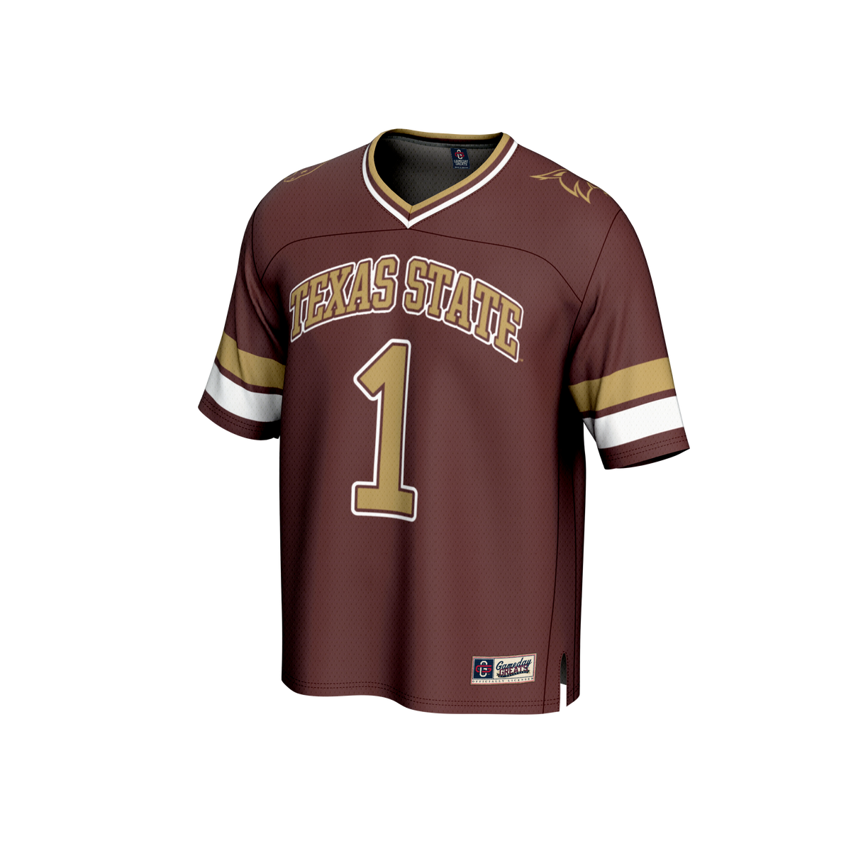 #1 Texas State Bobcats GameDay Greats Lightweight Collegiate Football Fashion Jersey - Maroon