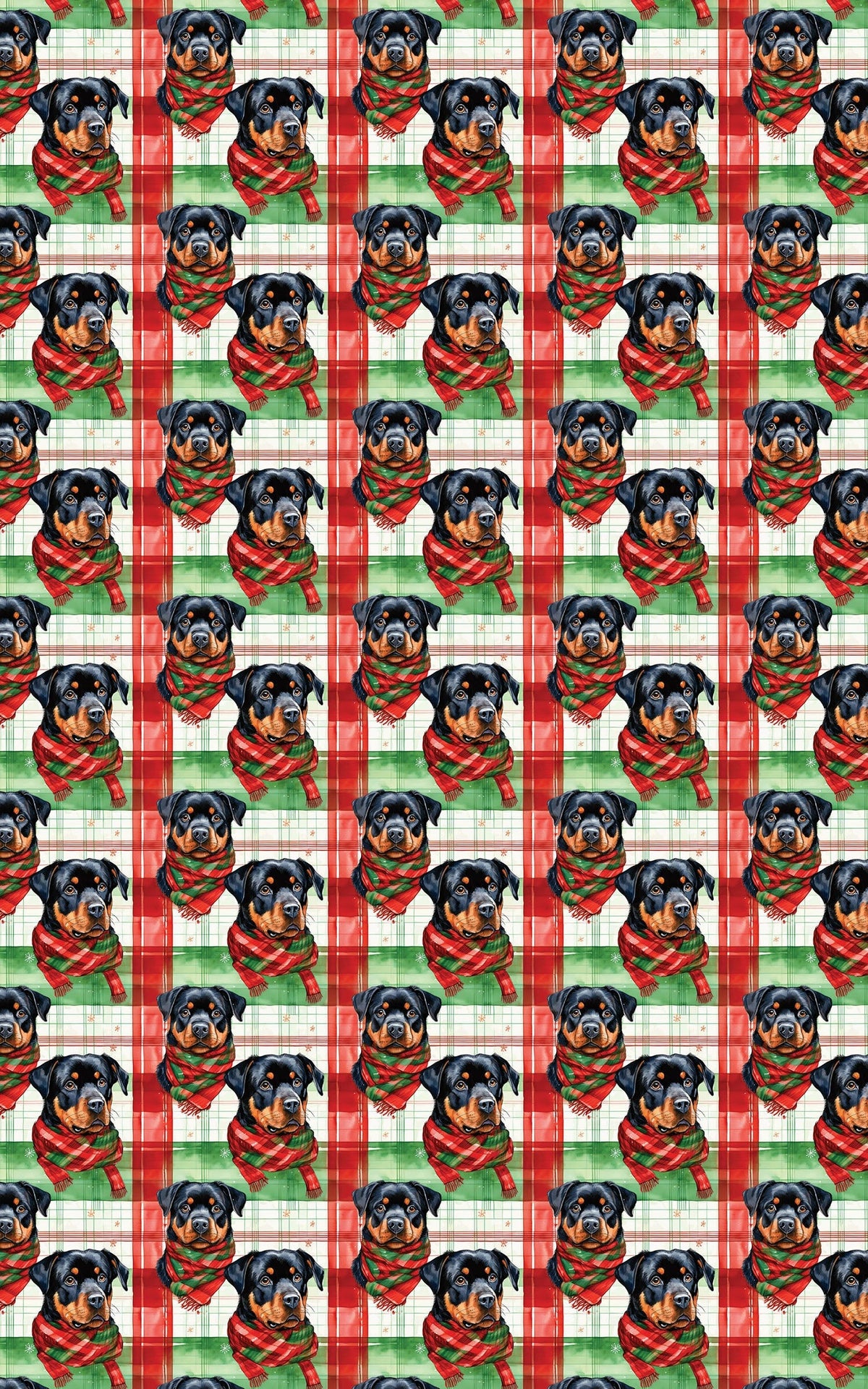 Plaid Dog Holiday Wrapping Paper, Rottweiler Christmas Wrapping Paper, Festive Winter Puppy Gift Wrapping Paper, Xmas Dog Lov
