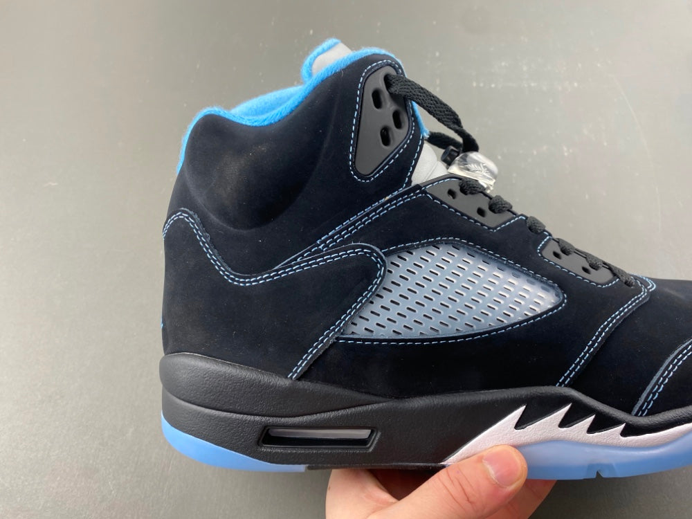 Mid Top Sneakers, Blue Black Colorway, Lace Up Design, Casual Gift for Sneaker Fans