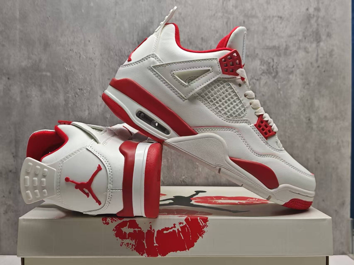 Mid Top Sneakers, Red Colorway, Valentine Design, Lace Up Design, Casual Gift for Sneaker Fans