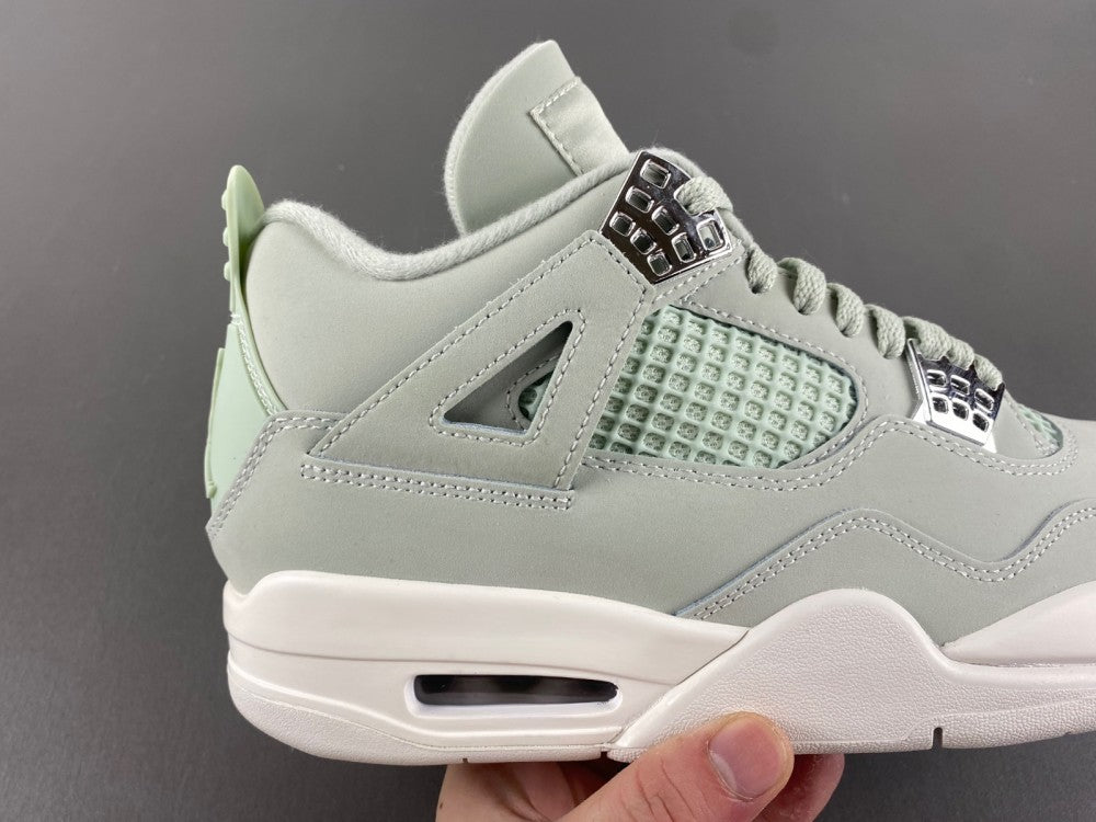 Low Top Sneakers, Green Silver Sail Colorway, Leather Footwear, Lace Up Design, Casual Gift for Sneaker Fans