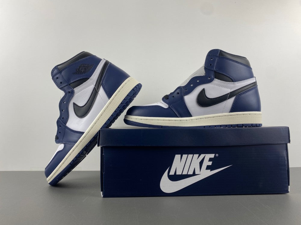 Retro High Top Sneakers, Blue White Black Colorway, Lace Up Design, Casual Gift for Sneaker Fans