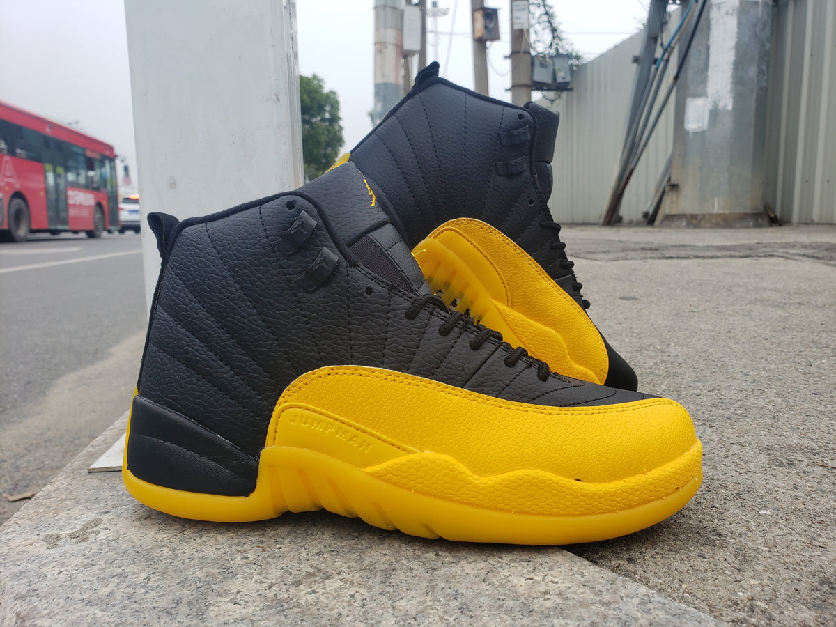 Sneakers, Black Yellow Colorway, Lace Up Design, Casual Gift for Sneaker Fans
