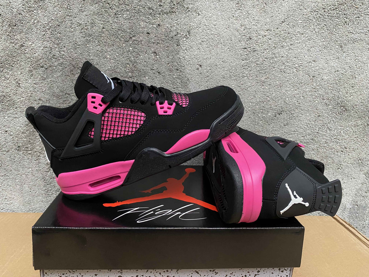 Sneakers, Black Red Pink Colorway, Lace Up Design, Casual Gift for Sneaker Fans