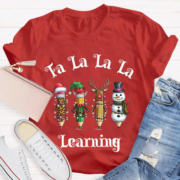 Festive School Holiday Shirt, Christmas Pencil Learning T-Shirt, Adorable Christmas Teacher Graphic Tee, Classroom Winter Shi