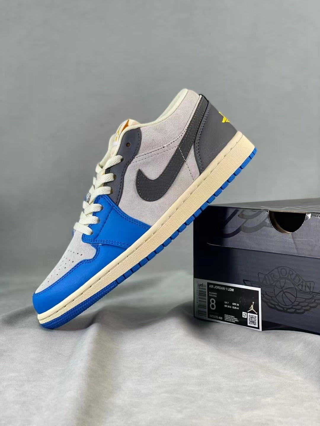 Retro Low Top Sneakers, Blue Cream Colorway, Lace Up Design, Casual Gift for Sneaker Fans