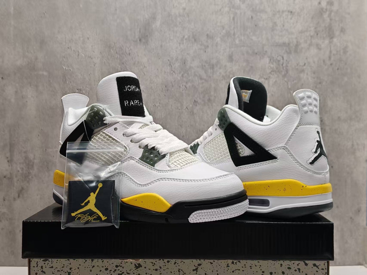 Mid Top Sneakers, White Black Yellow Colorway, Lace Up Design, Casual Gift for Sneaker Fans