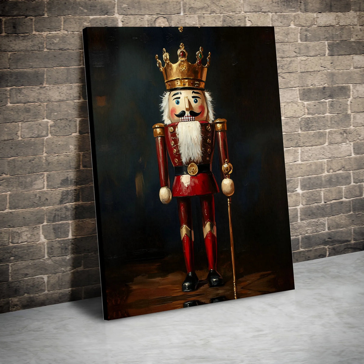 Christmas Soldier Canvas Print, Nutcracker King Canvas Wall Art, Holiday Nutcracker Wall Decor, Festive Christmas Canvas Art,