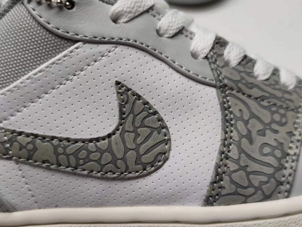 Low Top Sneakers, White Gray Colorway, Cracked Pattern, Lace Up Design, Casual Gift for Sneaker Fans