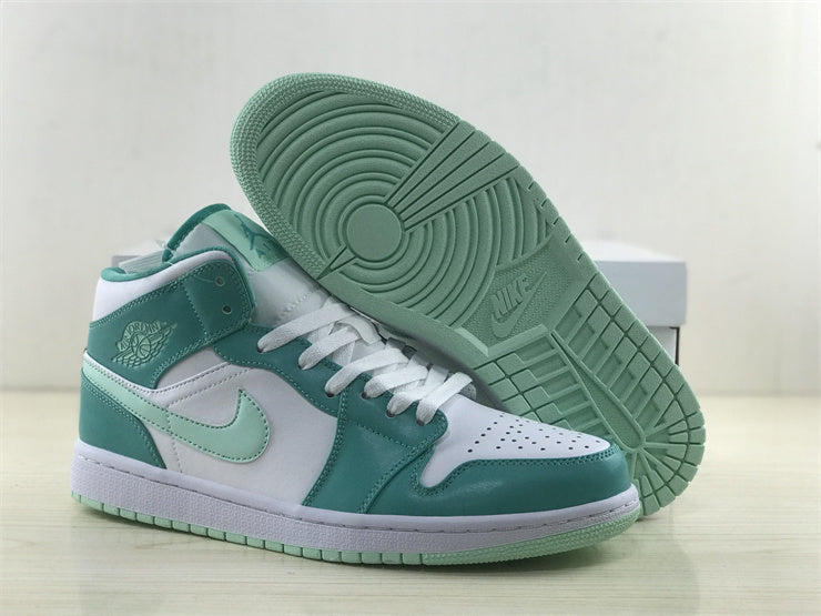Mid Top Sneakers, Green Colorway, Lace Up Design, Casual Gift for Sneaker Fans