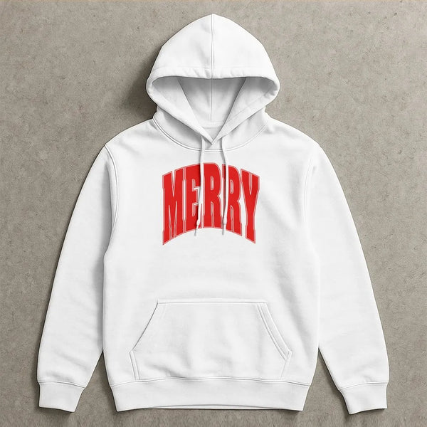 Varsity Font Christmas Hoodie, Merry Christmas Hoodie, Vintage Holiday Graphic Sweatshirt, Retro Xmas Hoodie, Unisex Christma