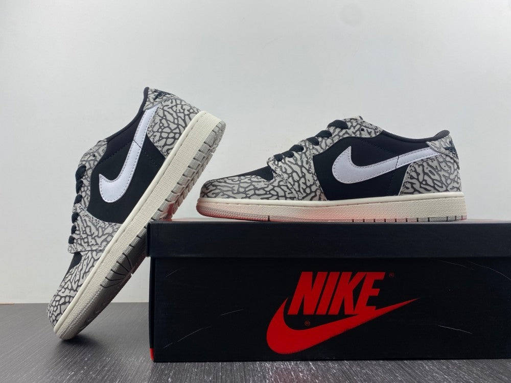 Low Top Sneakers, Black White Colorway, Cracked Pattern, Lace Up Design, Casual Gift for Sneaker Fans