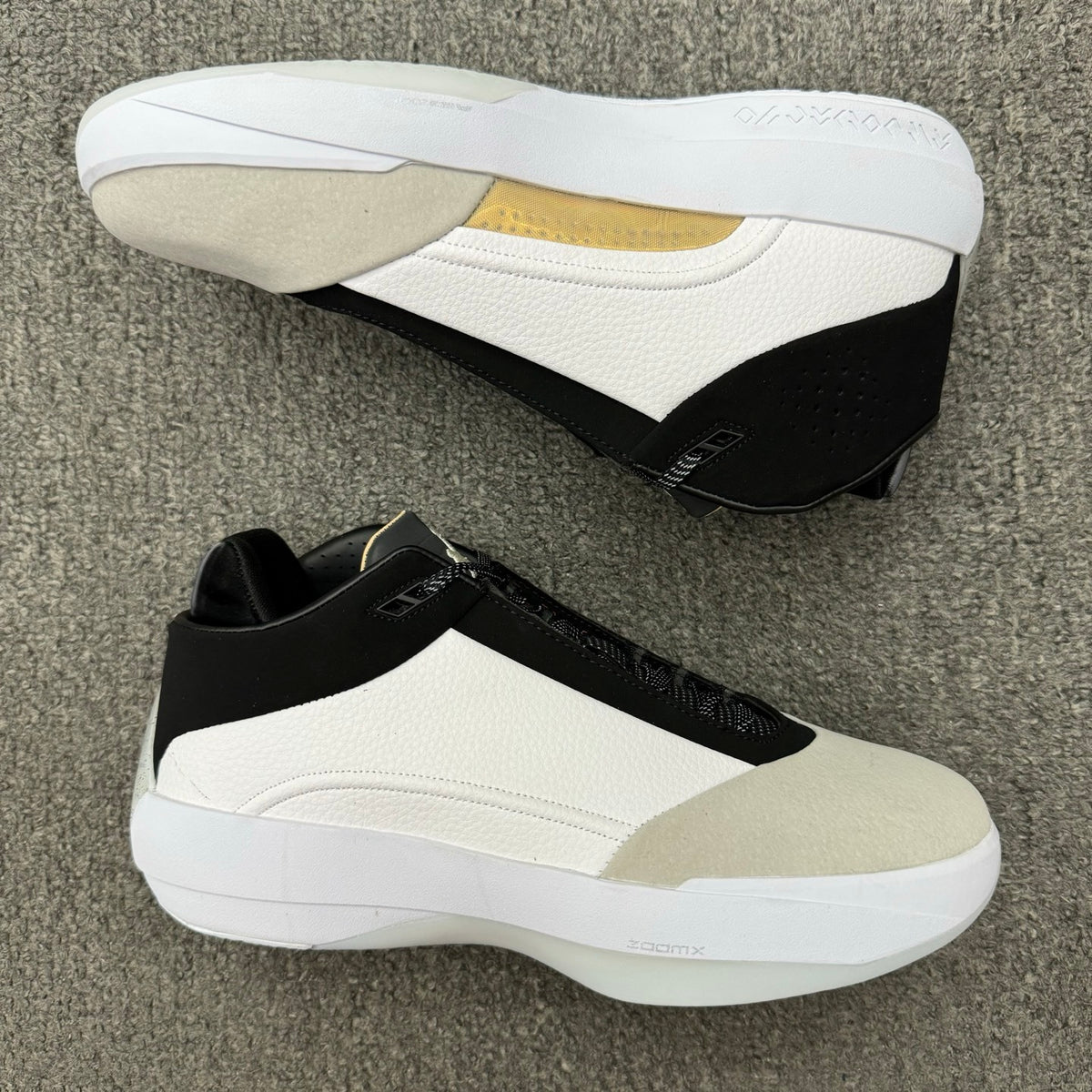 Low Top Basketball Shoes, White Black Gray Colorway, Lace Up Design, Casual Gift for Shoe Lovers