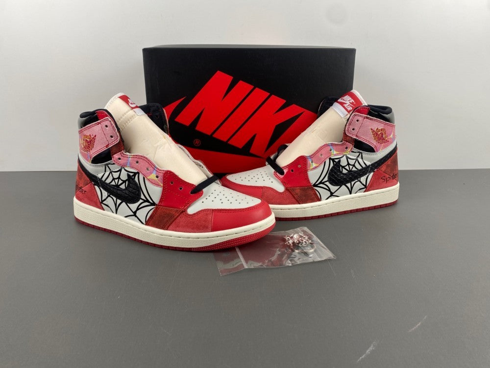 High Top Sneakers, Red Beige Black Colorway, Lace Up Design, Casual Gift for Sneaker Fans