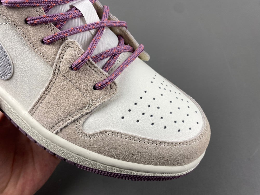 Low Top Sneakers, Purple Gray Colorway, Lace Up Design, Casual Gift for Sneaker Fans