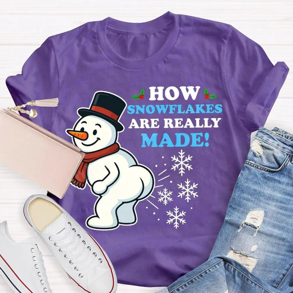 Festive Holiday Graphic Tee, Snowman Snowflake Christmas T-Shirt, Adorable Winter Snowman Shirt, Unisex Merry Christmas Tee, 