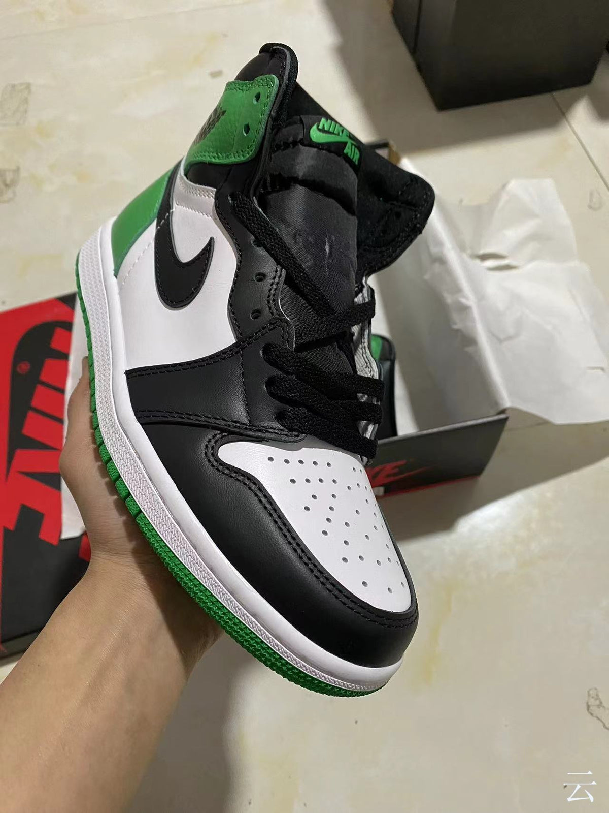 Retro High Top Sneakers, White Black Green Colorway, Lace Up Design, Casual Gift for Sneaker Fans